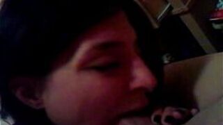 sexy busty chick deepthroats pov porn video